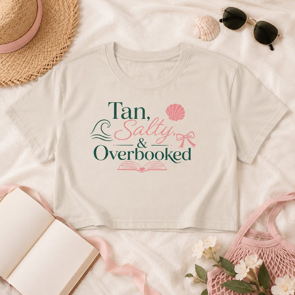 Tan Salty Overbooked Crop Top