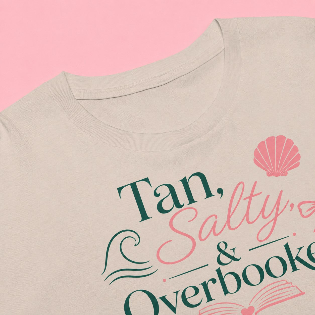 Tan Salty Overbooked Crop Top