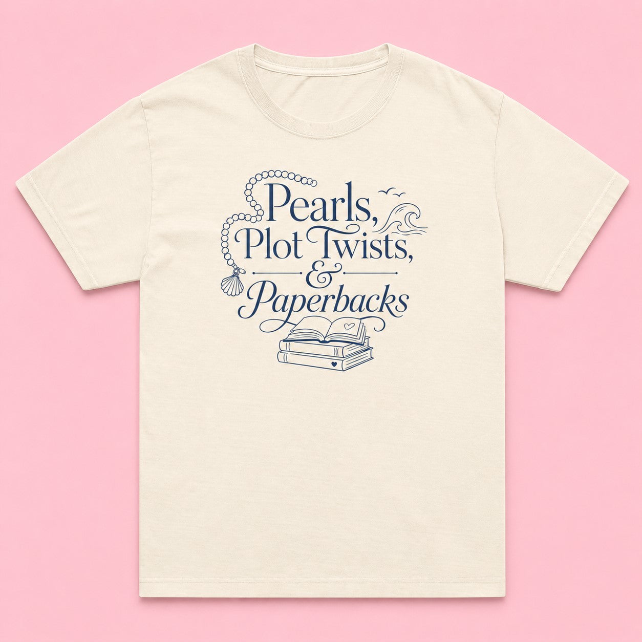 Pearls, Plot Twists, & Paperbacks Oversized Tee