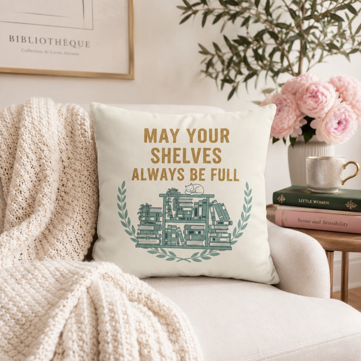 May Your Shelves Throw Pillow